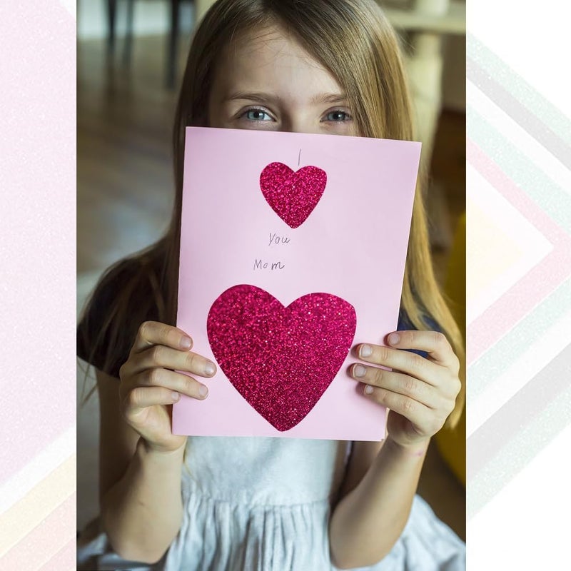 Mluchee 10 Sheets Glitter Cardstock Paper for New Year Thanksgiving Christmas Fall Table Decorations, Self-adhesive Backs 30 X 20cm A4 Paper for Card DIY Card (Rose) - Image 5